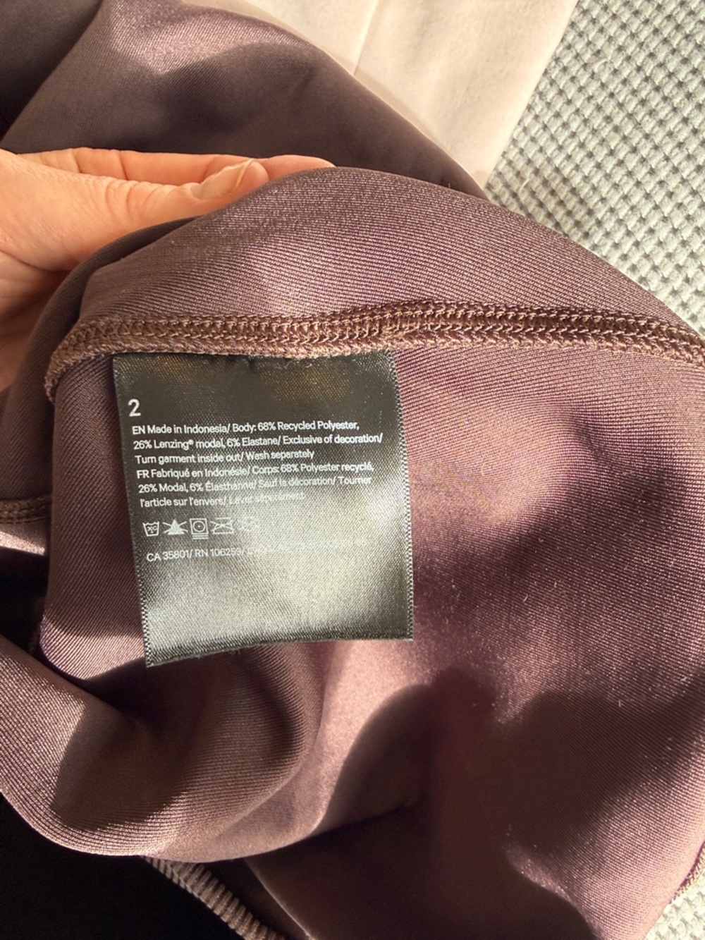 Lululemon Cropped Chocolate Brown Waffle-Knit Sweatshirt 2 - Picture 4 of 4